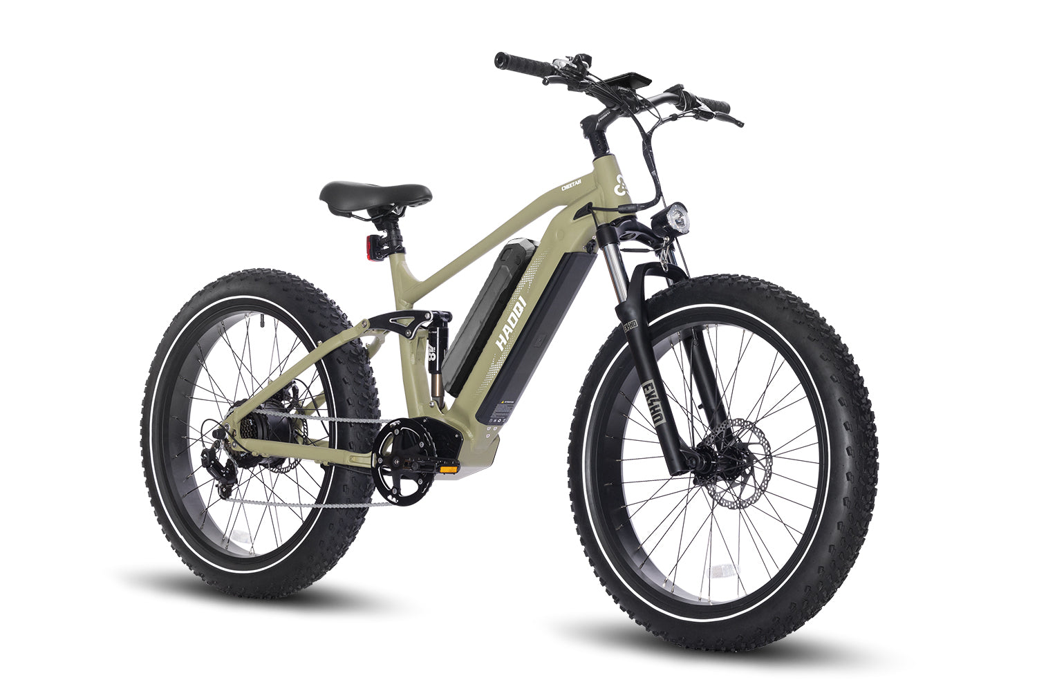 HAOQI Green Cheetah Full Suspension Electric Bike - Dual Battery Version Available [electric bike] [HAOQI ebike]
