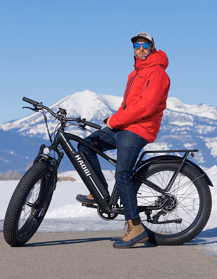 HAOQI electric bicycle winter ride